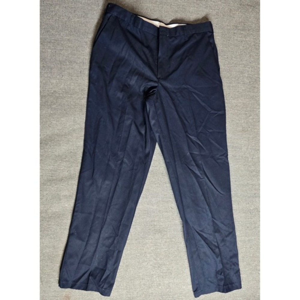 Cintas Mens Navy Blue 100% Cotton Durable Press Work Pants Trousers 36x31 340-20